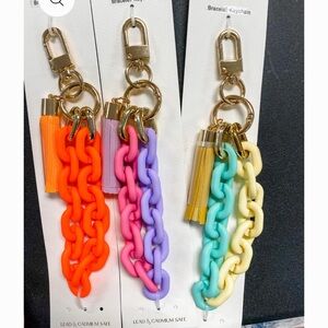 City bracelet & keychain Gold and Pastel Chain Keychain